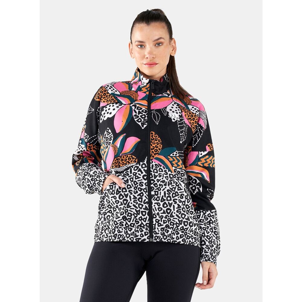 Farm Rio X Adidas Farm Rio Print Relaxed Lightweight Windbreaker Size Small - Picture 2 of 14